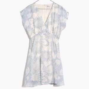 NWT Madewell Silk Crossover Mini Dress in Sunflower Season